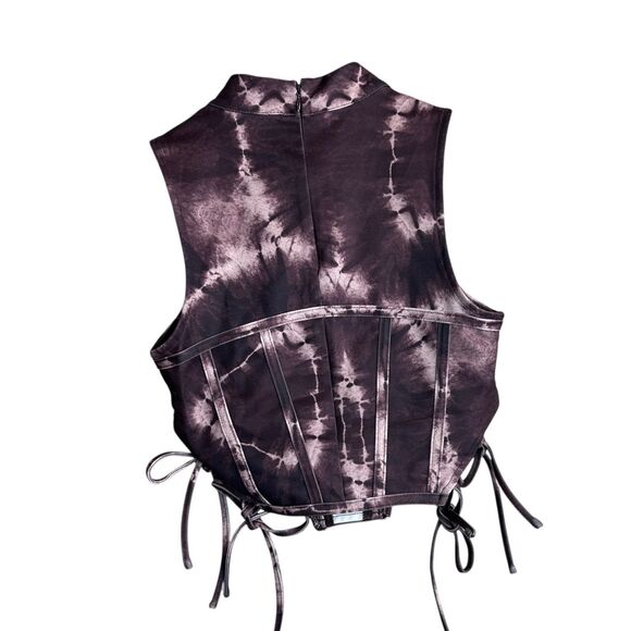 I AM GIA matching Set Size XS Crops Top Flared Pants Tan Tie Dye Festival Y2K - Picture 7 of 12